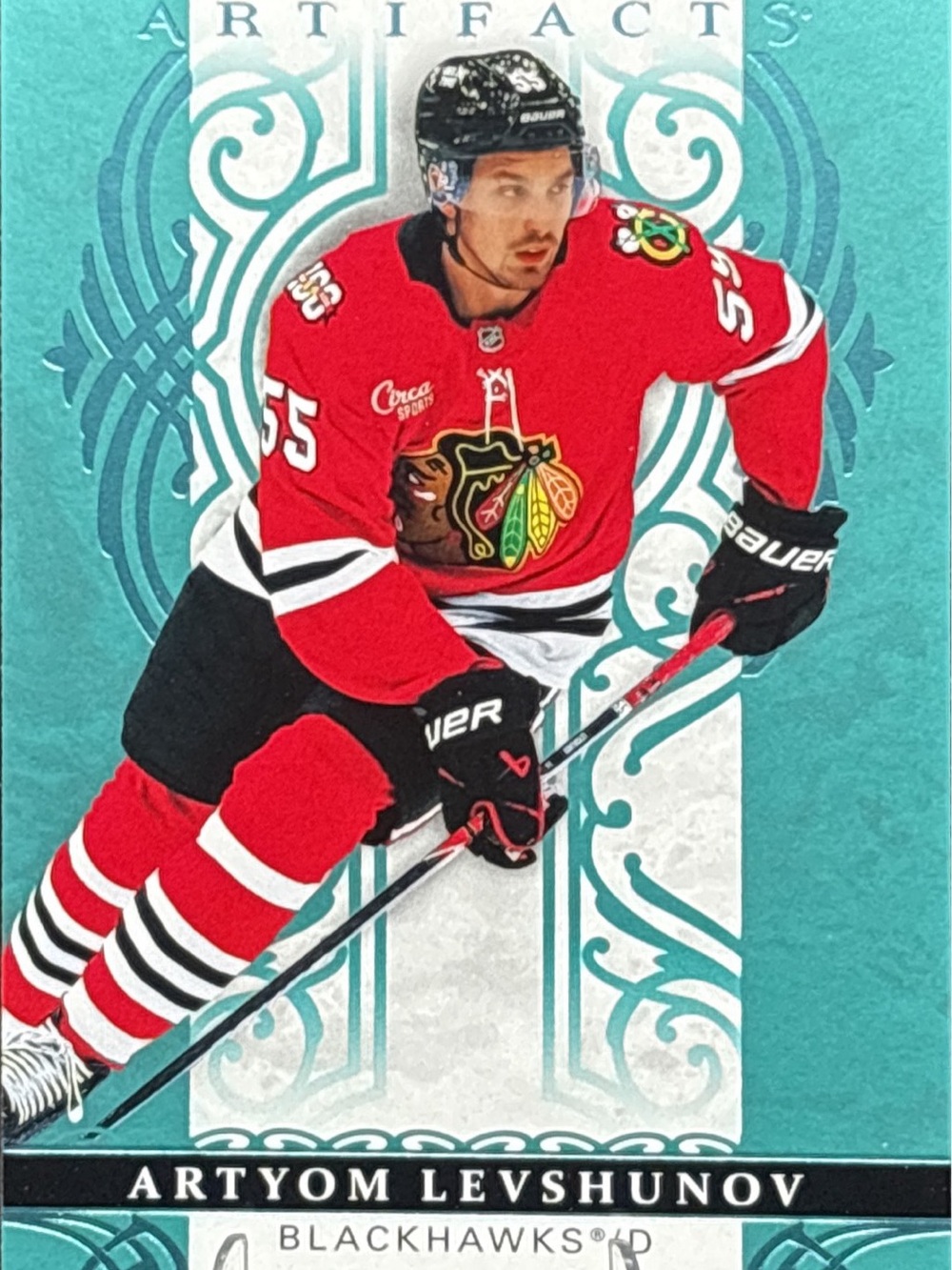 Upper Deck Artifacts Artyom Levshunov Hockey Card - Aqua Blue